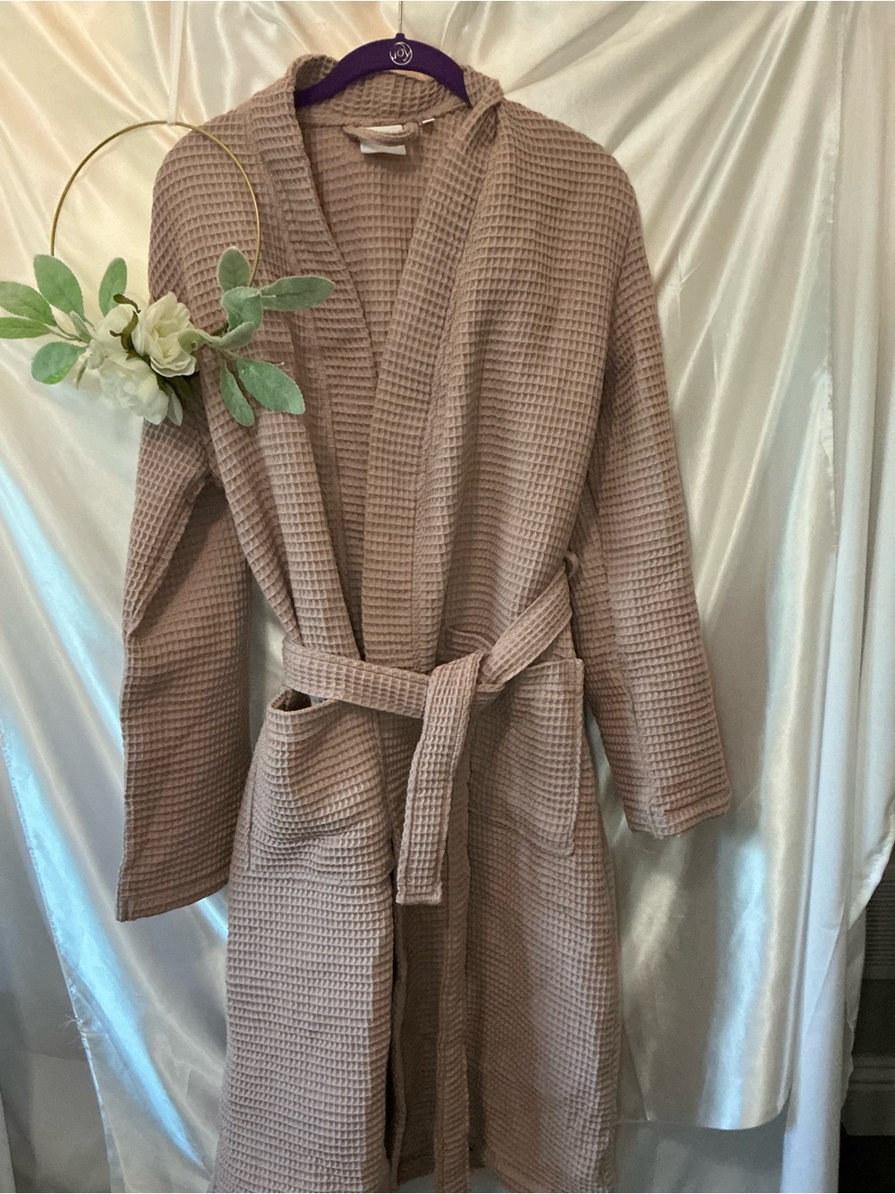 Excellent Quince Organic Turkish Waffle Robe Light Mauve Small